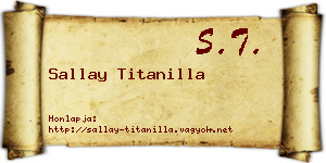 Sallay Titanilla névjegykártya
